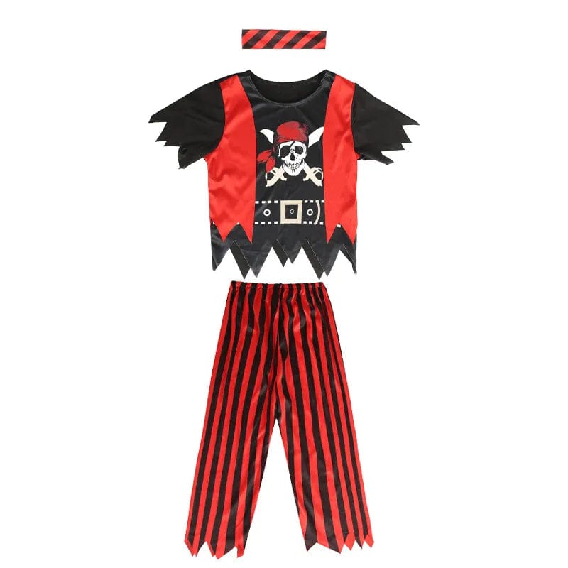Costume Halloween Bébé Garçon – Squelette Pirate 2 Pièces Avec Chapeau, Manches Longues, 0-18 Mois