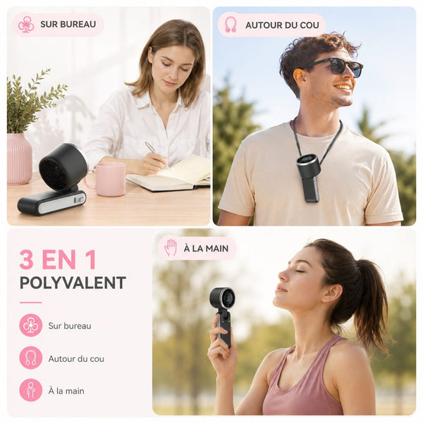 Ventilateur portable turbo utilisé en voyage