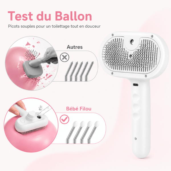 Brosse vapeur sur chat poils longs