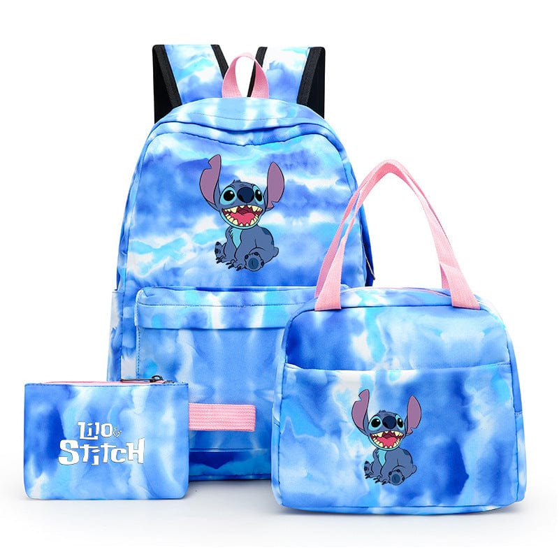 Cartable Fille Stitch Disney - 31x41x16 Cm - 2 Compartiments, Dos Matelassé - Pour école Primaire (CP Et Plus)
