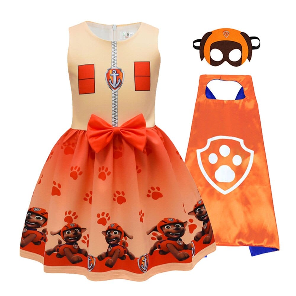 Déguisement robe pat patrouille fille avec cape et masque – Bébé Filou