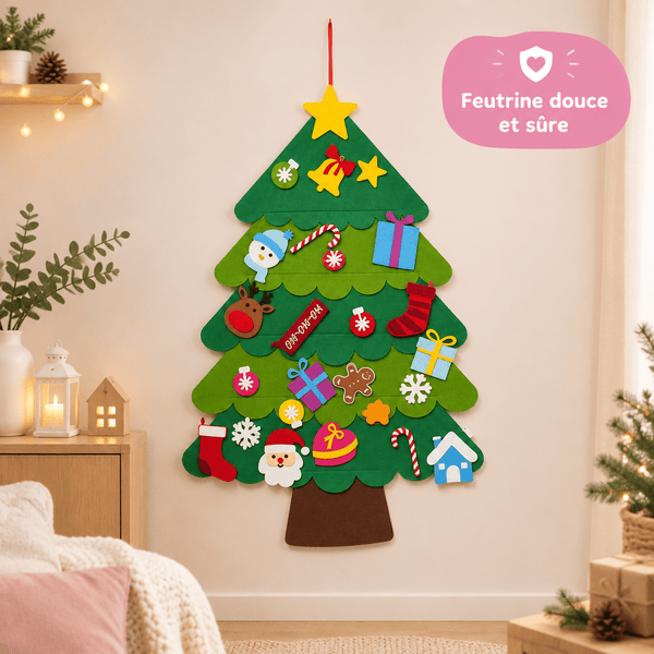 Ornements amovibles du sapin de Noël Montessori en feutrine