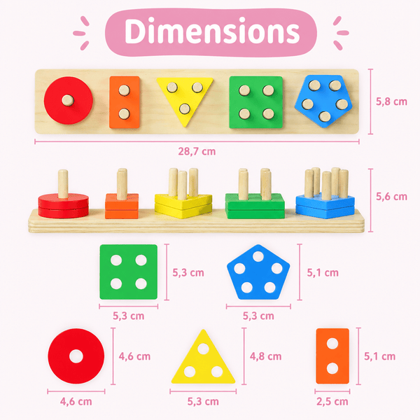Dimensions du plateau et des pièces en bois