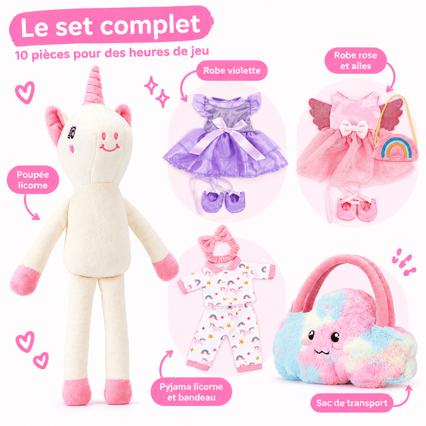 Le set complet Lila avec ses tenues et accessoires