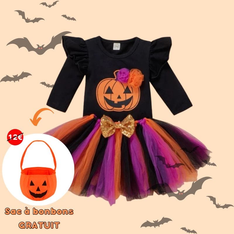 Conjunto disfraz de calabaza para bebé niña