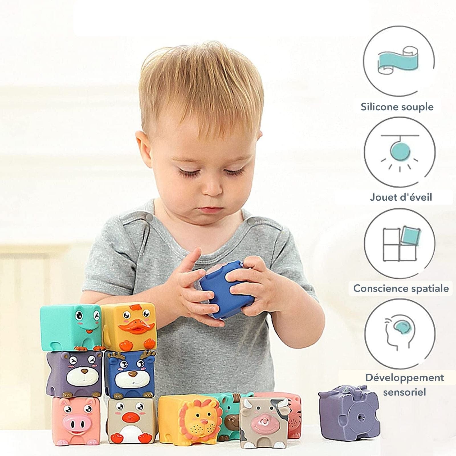 Cubes contrastés - Eveil sensoriel de bébé - Les Crodiles
