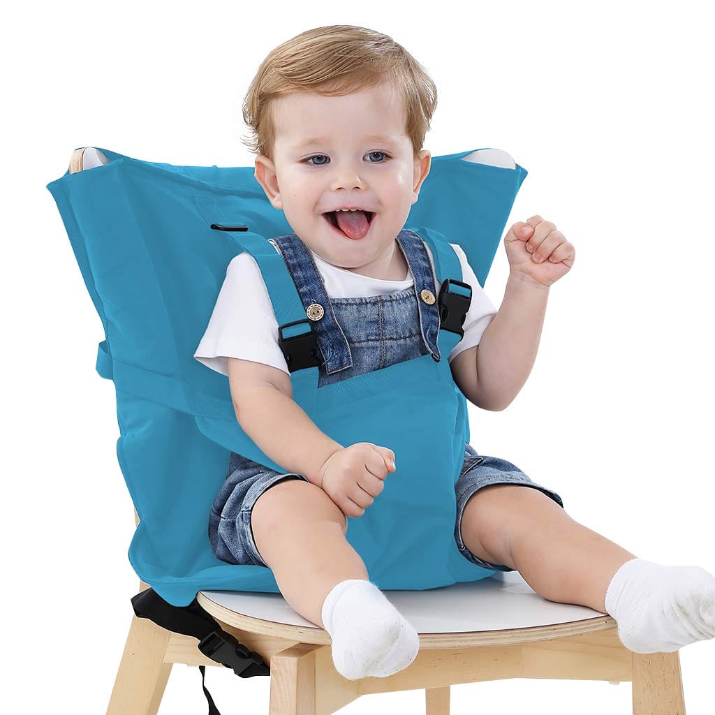 Chaise pliante enfant avec accoudoirs et porte-gobelet 100% Polyester  35x53x35cm, 53x Ø10cm pliée, bleu SK102394