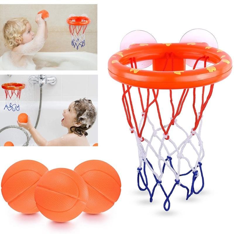 Giocattolo da bagno - Canestro da basket con ventosa e 3 palline | Piccola Filou
