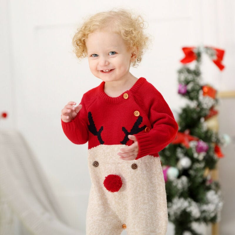 Pyjama bébé Noël tricot cerf – Bébé Filou