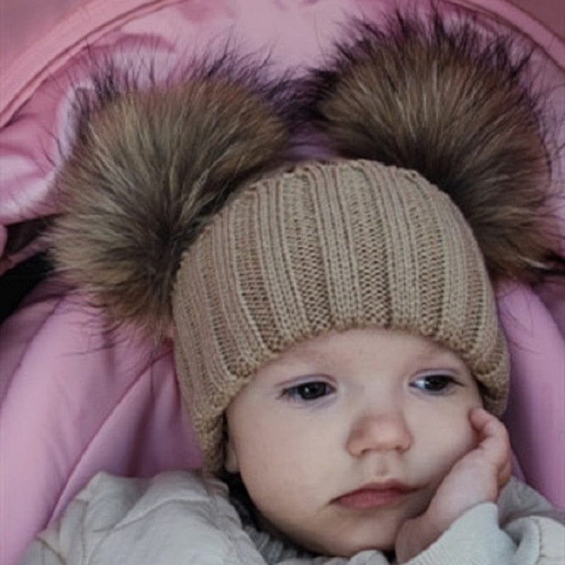 Bonnet enfant à pompom avec protections oreilles – Bébé Filou