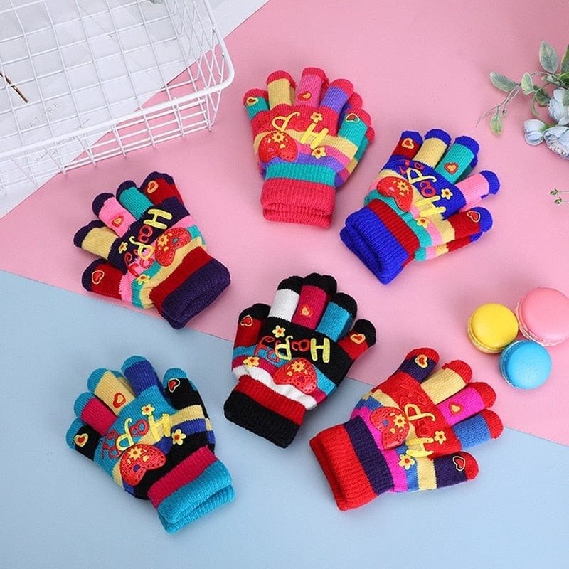 Gant enfant tricot chaud multicouleur 3 à 8 ans – Bébé Filou
