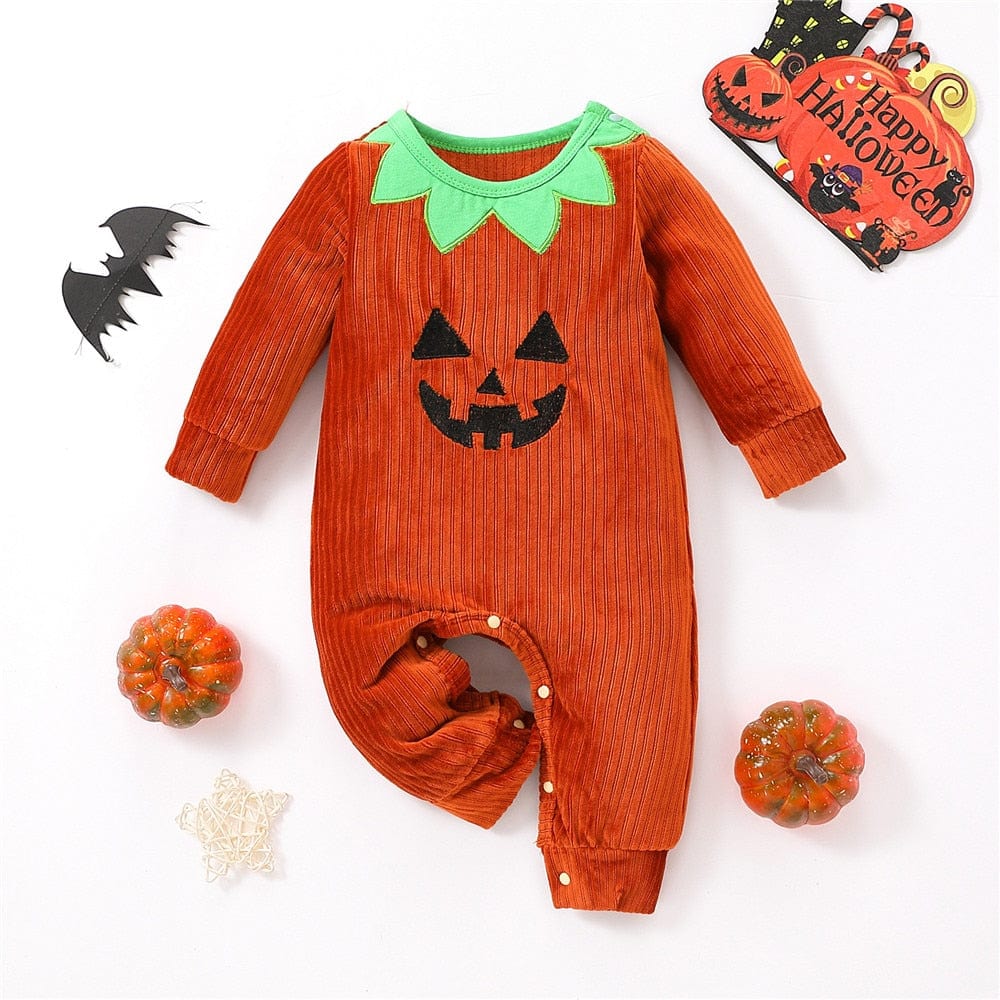 Déguisement Halloween Bébé Citrouille - Pyjama Costume Complet Avec Chapeau Et Bavoir
