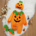Pyjama Bébé Citrouille Halloween En Velours – Doux Et Facile à Laver - 12